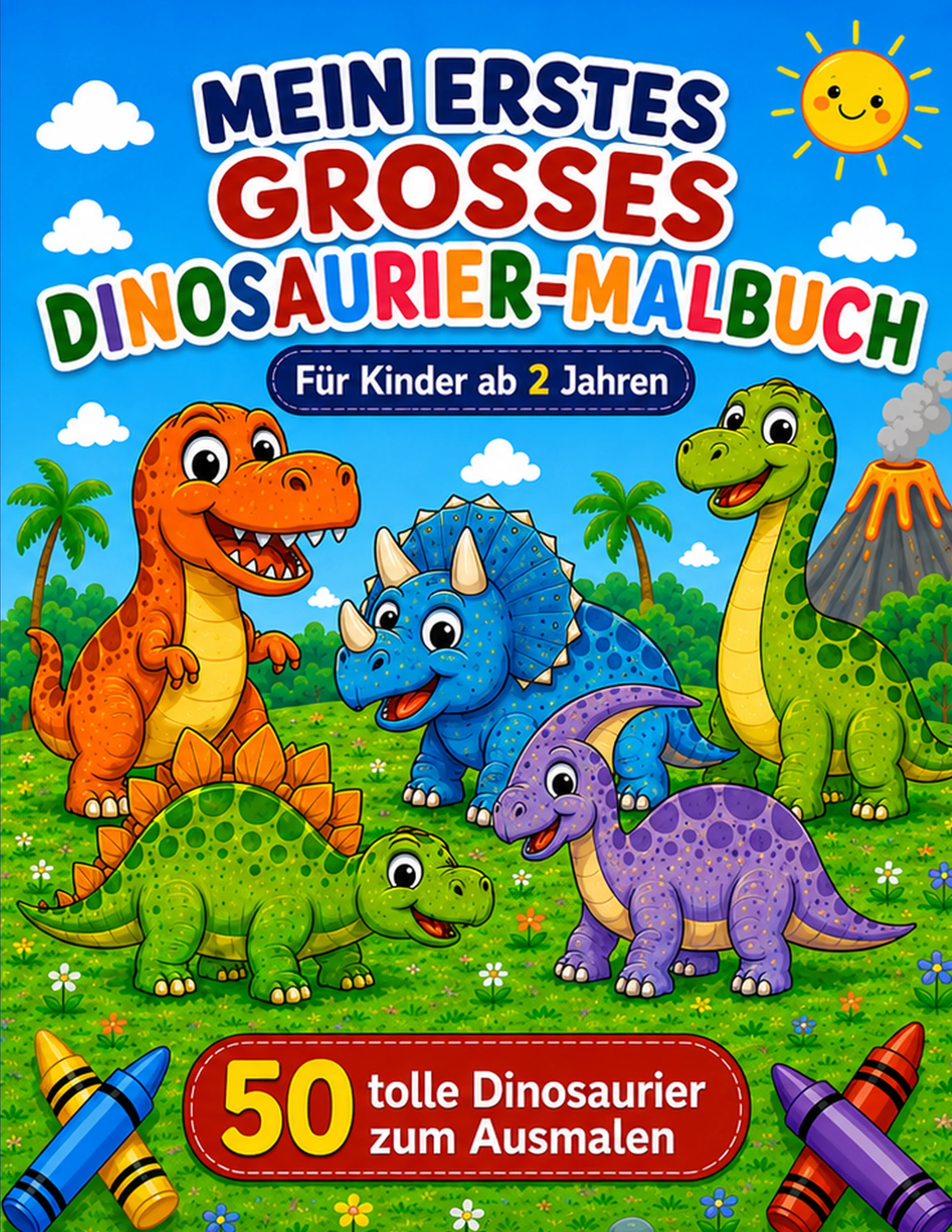 Cover von Mein erstes großes Dinosaurier-Malbuch für Kinder ab 2 Jahren