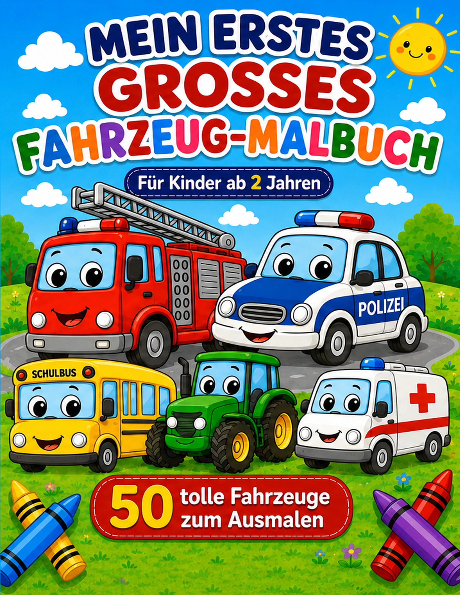 Cover von Mein erstes großes Fahrzeug-Malbuch für Kinder ab 2 Jahren