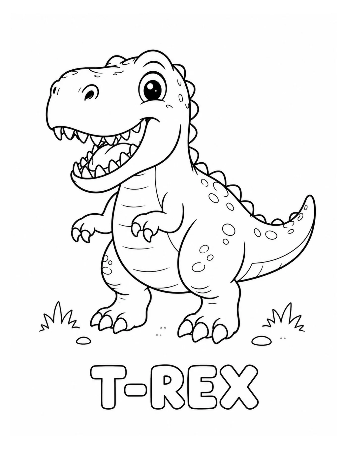 Blick ins Dinosaurier-Malbuch: T-Rex zum Ausmalen