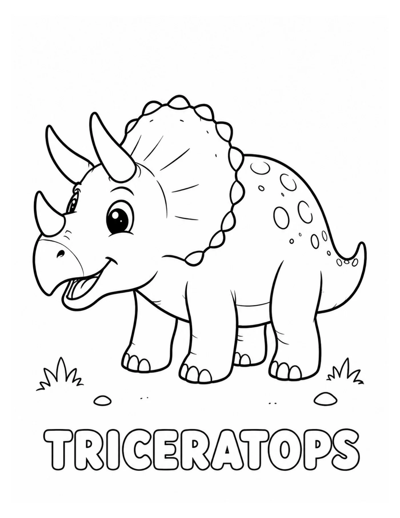 Blick ins Dinosaurier-Malbuch: Triceratops zum Ausmalen