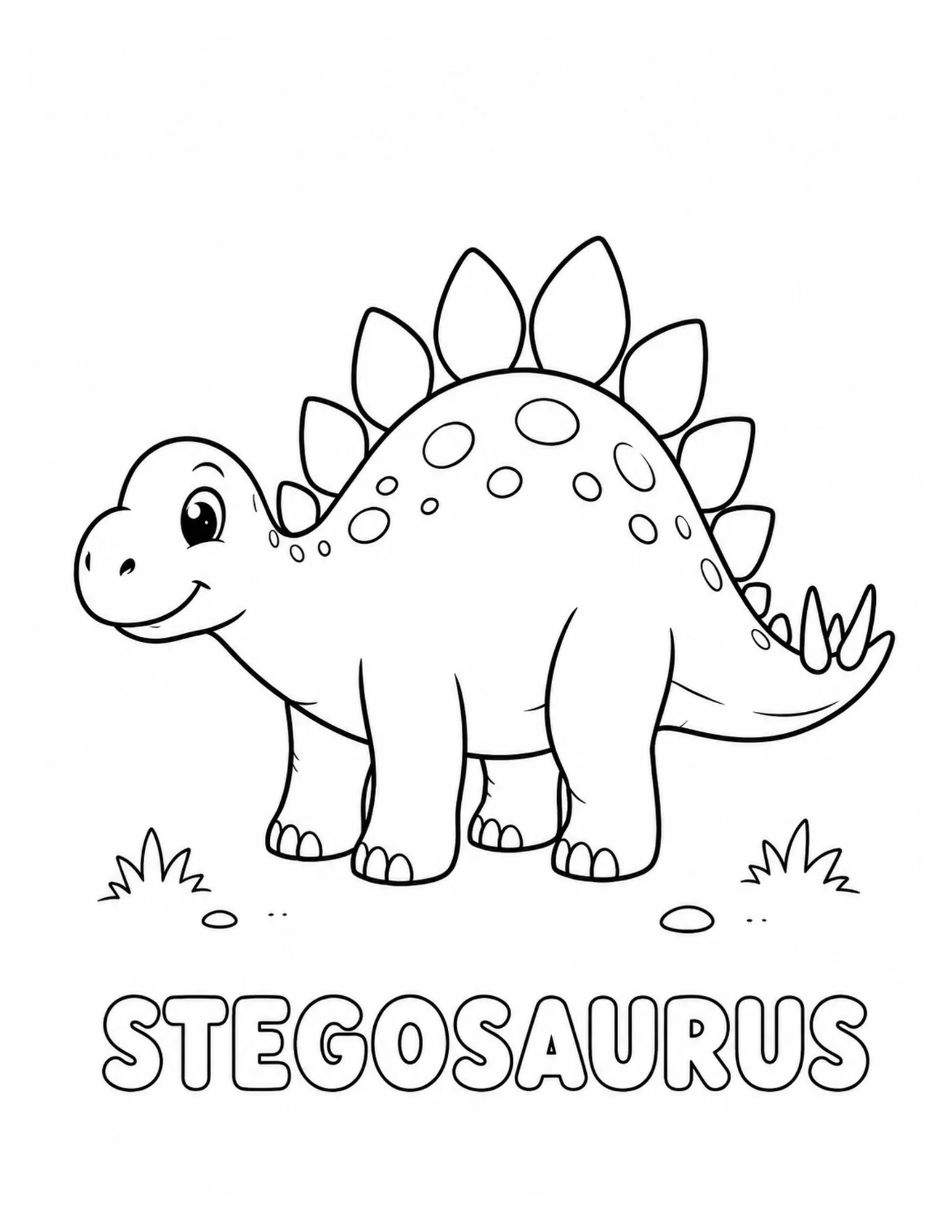 Blick ins Dinosaurier-Malbuch: Stegosaurus zum Ausmalen
