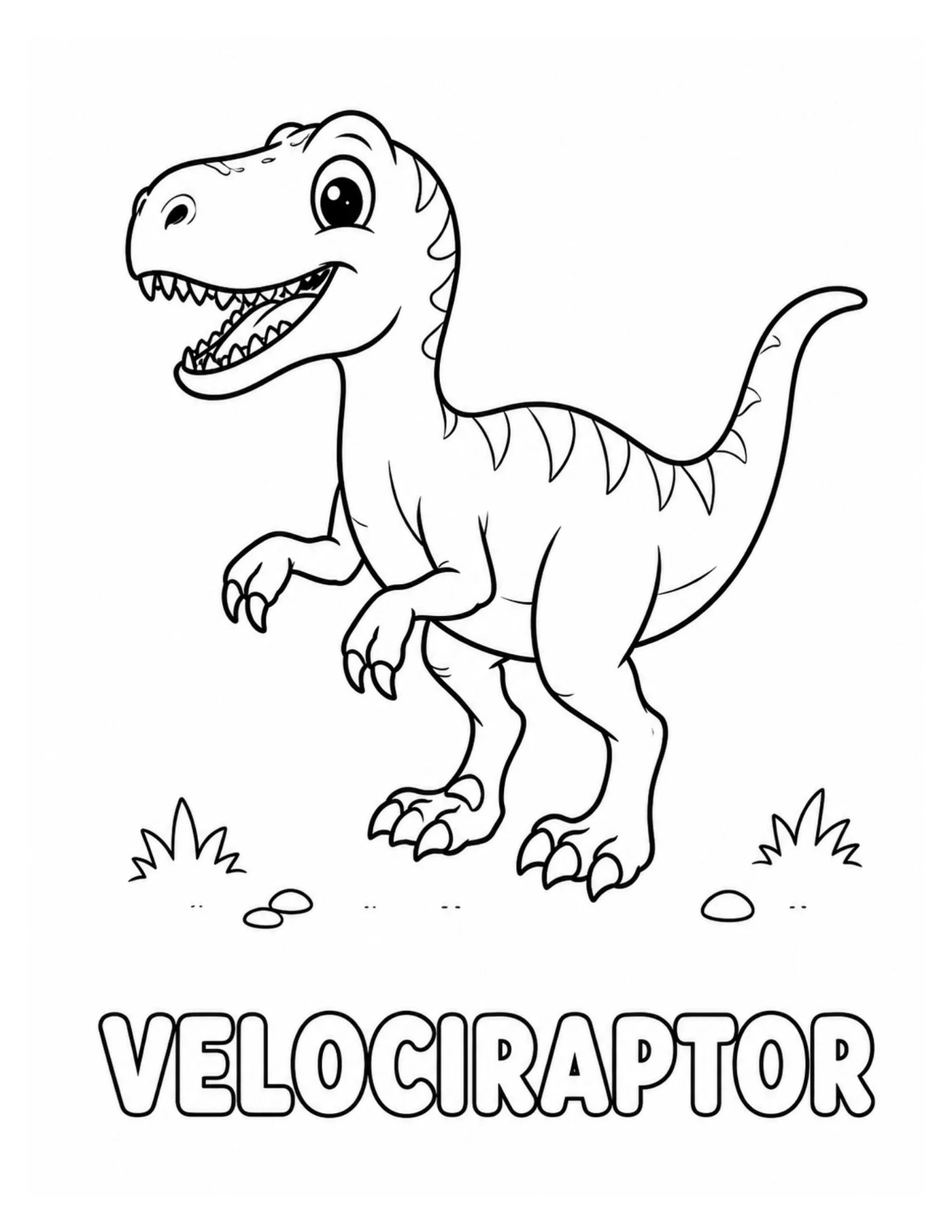 Blick ins Dinosaurier-Malbuch: Velociraptor zum Ausmalen