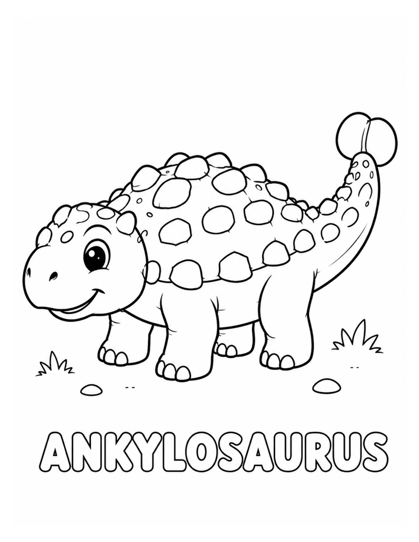 Blick ins Dinosaurier-Malbuch: Ankylosaurus zum Ausmalen