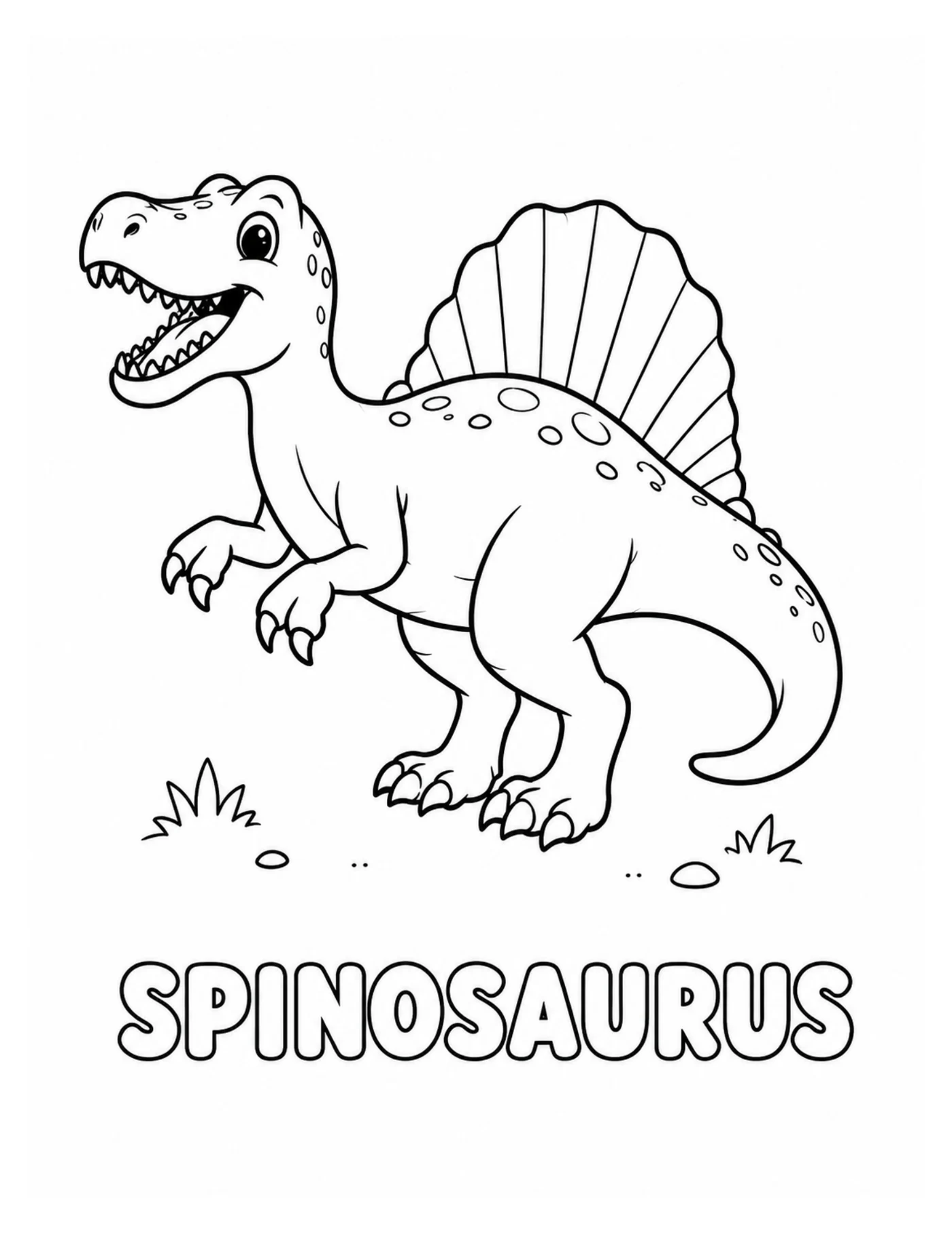 Blick ins Dinosaurier-Malbuch: Spinosaurus zum Ausmalen