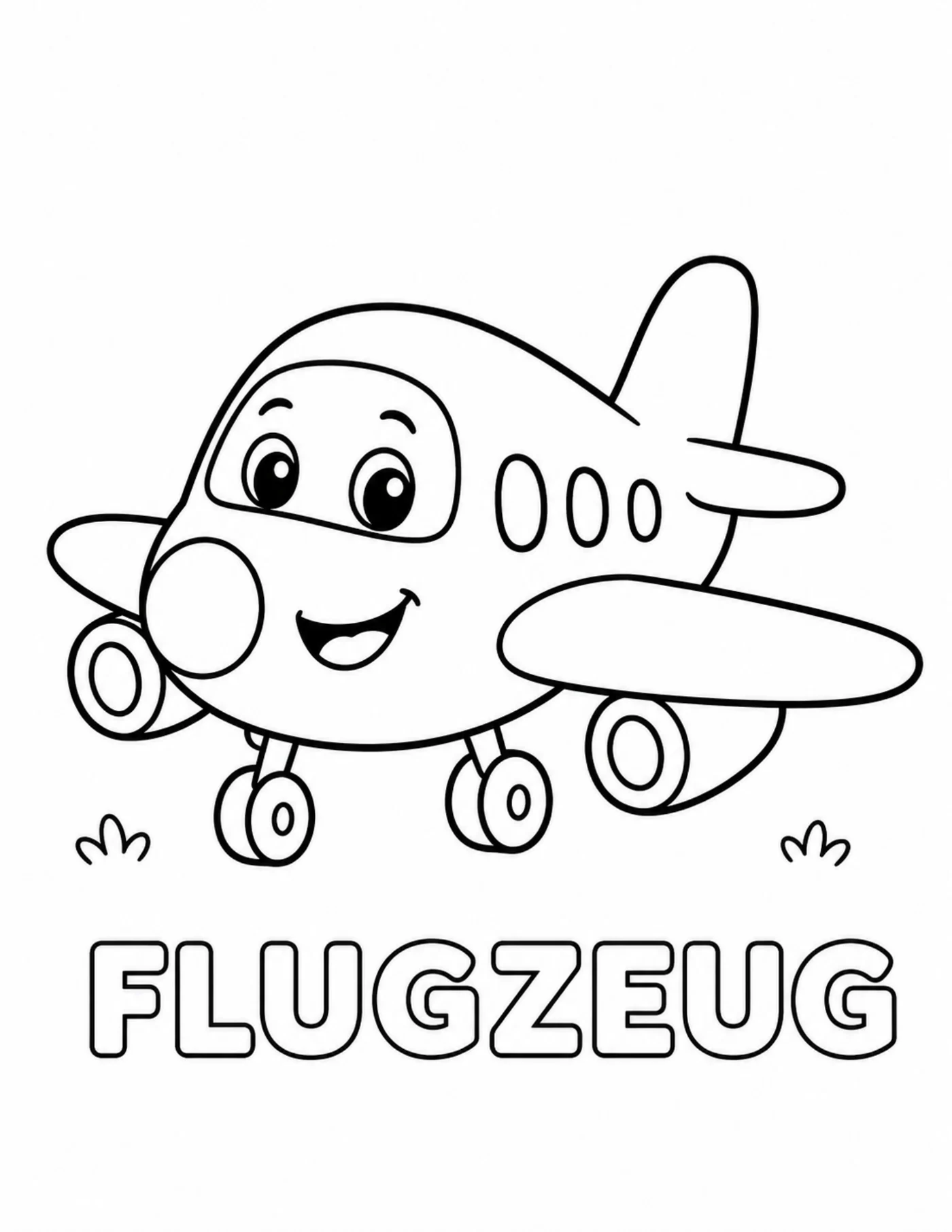 Blick ins Fahrzeug-Malbuch: Flugzeug zum Ausmalen