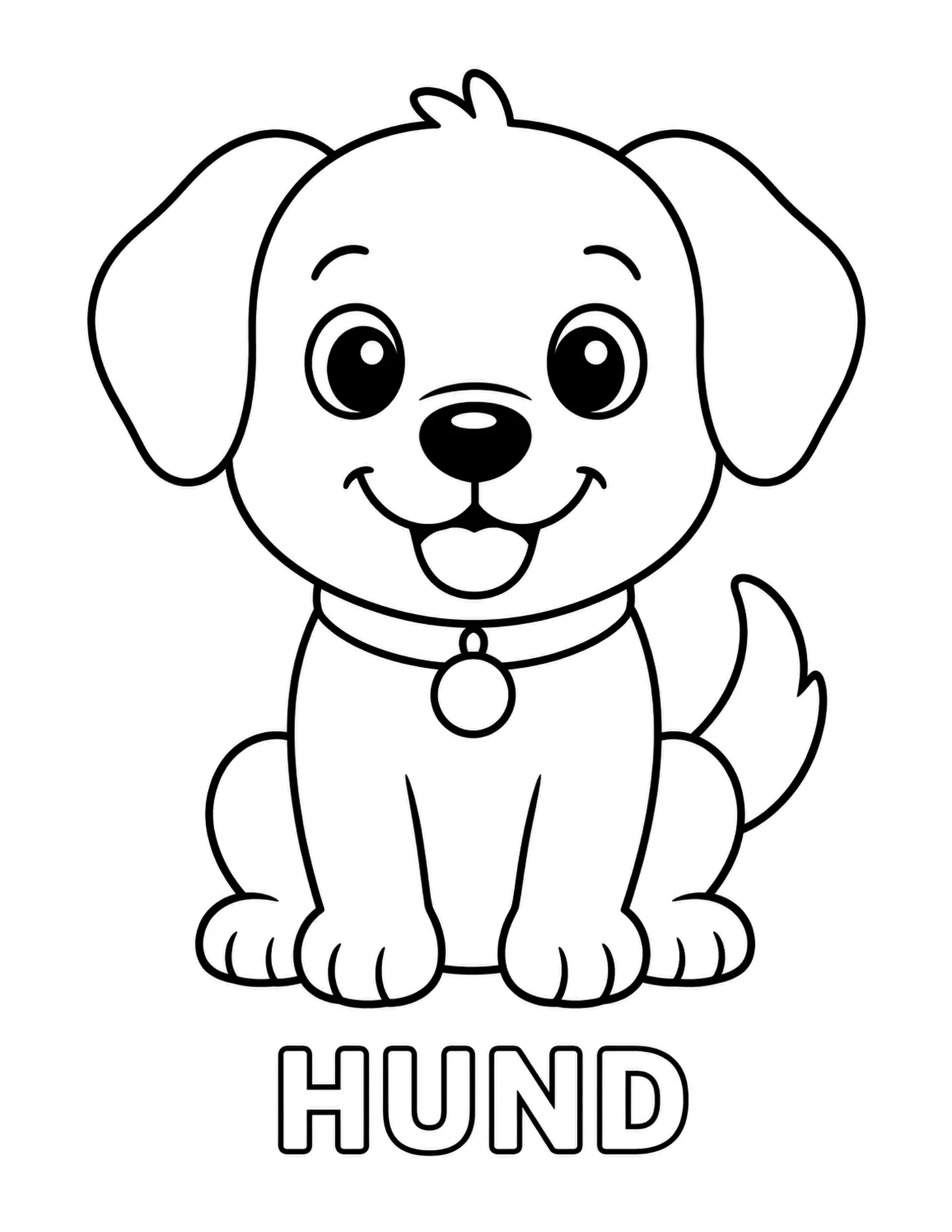 Blick ins Tier-Malbuch: Hund zum Ausmalen