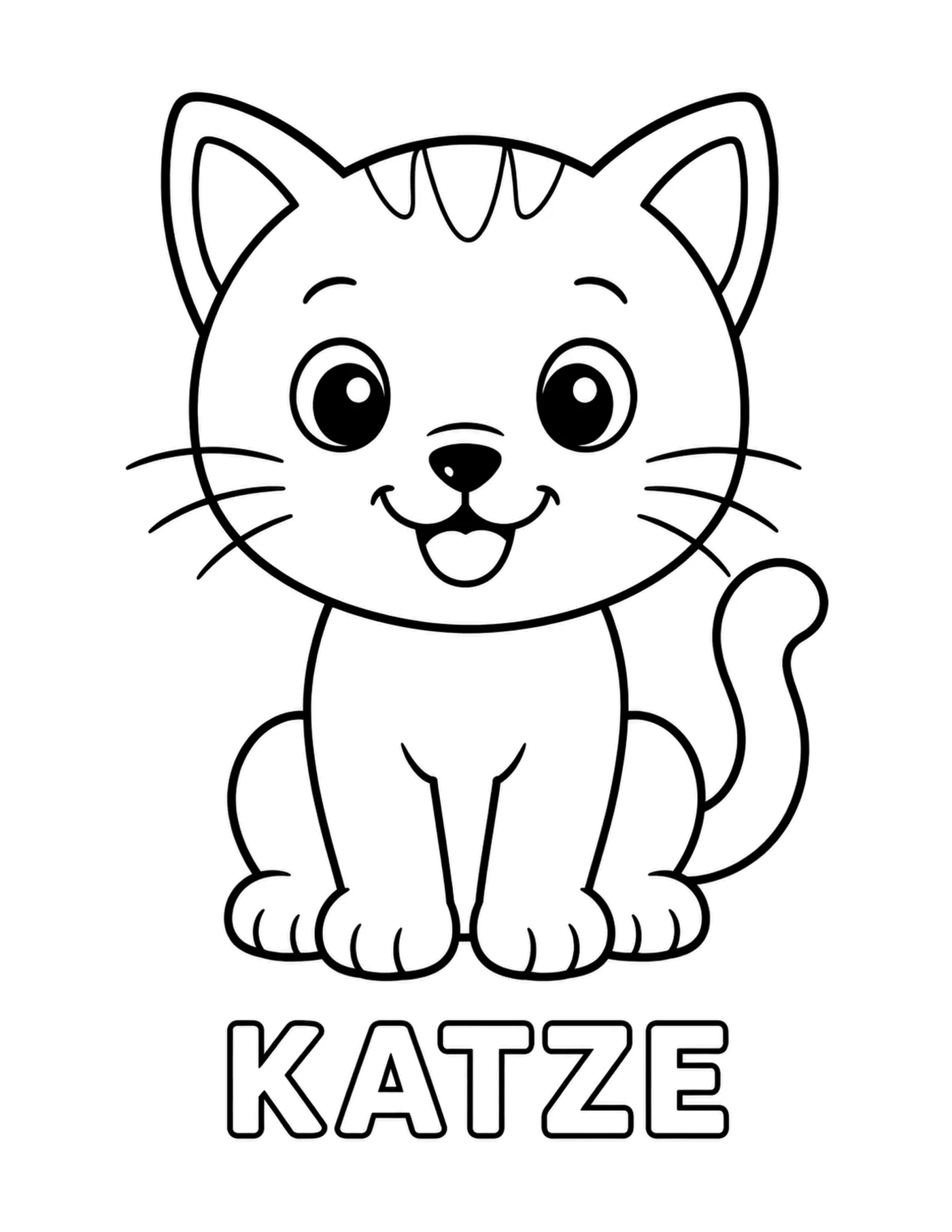 Blick ins Tier-Malbuch: Katze zum Ausmalen