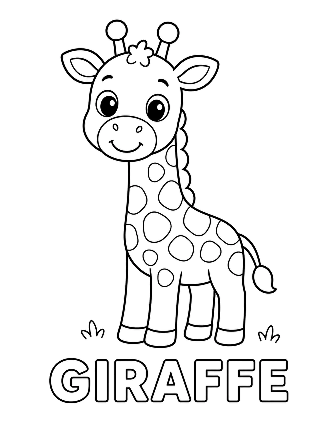 Blick ins Tier-Malbuch: Giraffe zum Ausmalen