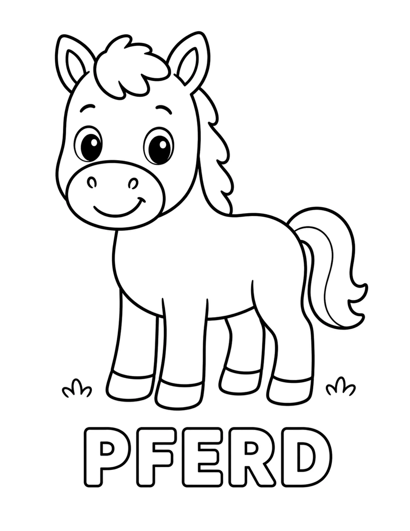 Blick ins Tier-Malbuch: Pferd zum Ausmalen
