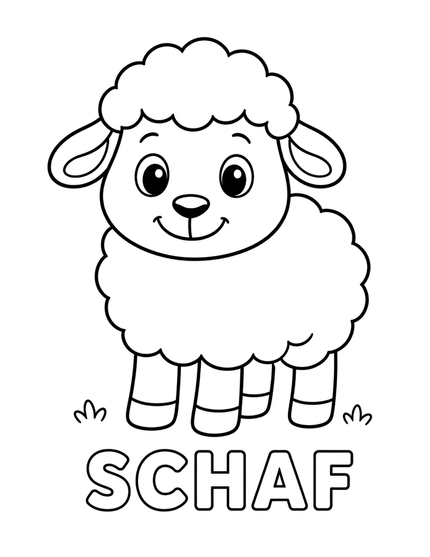 Blick ins Tier-Malbuch: Schaf zum Ausmalen