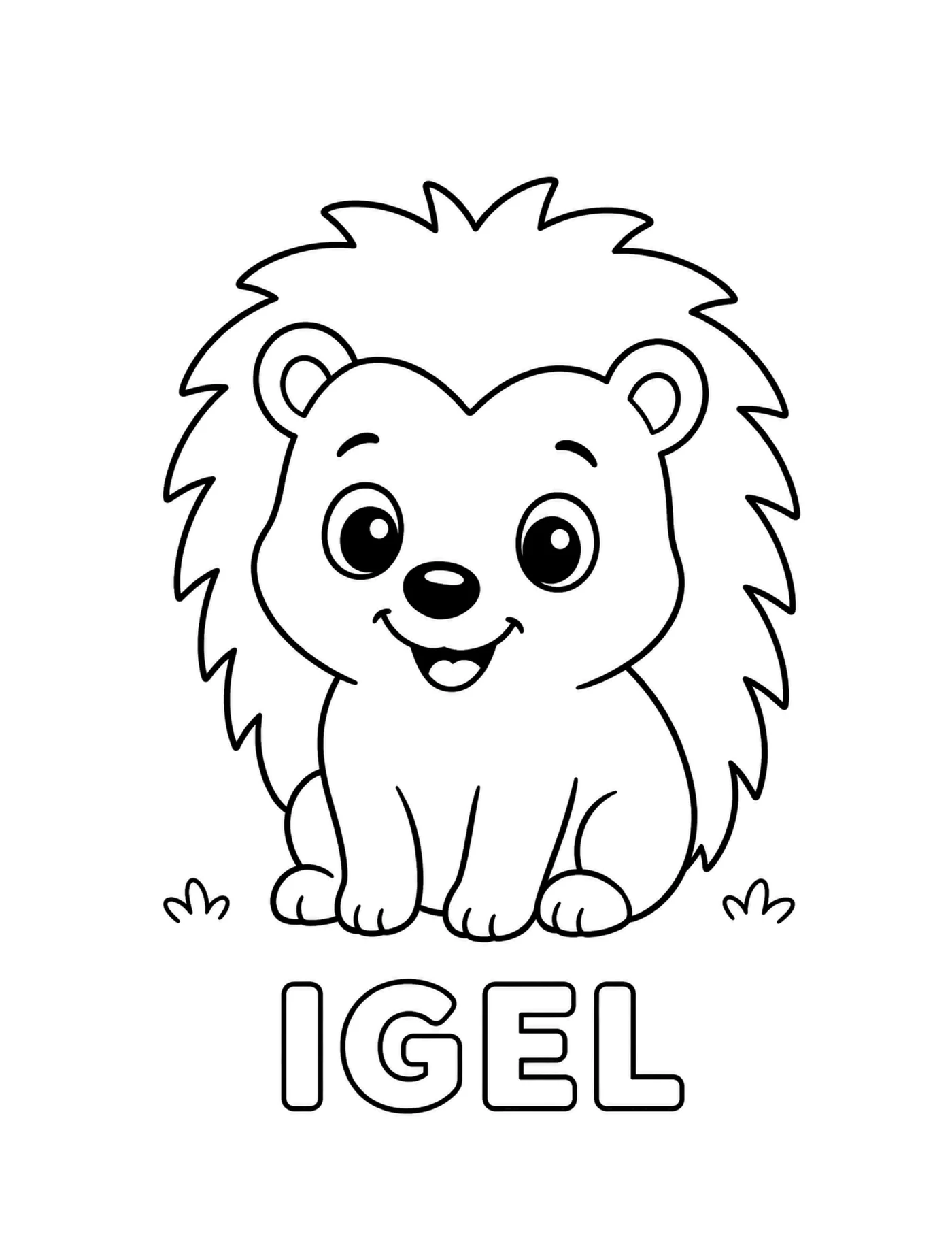 Blick ins Tier-Malbuch: Igel zum Ausmalen